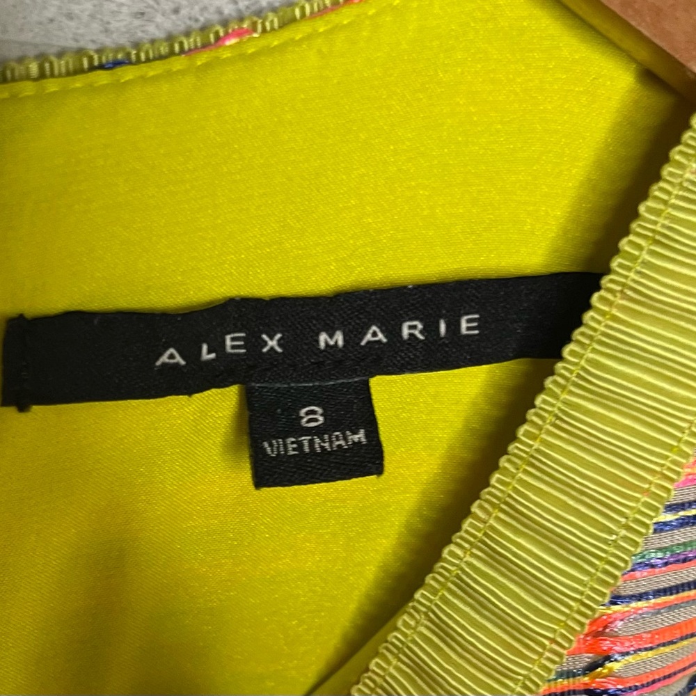 Alex Marie Sleeveless Multicolored Corded Jacquard shift dress Size 8 - Picture 5 of 15